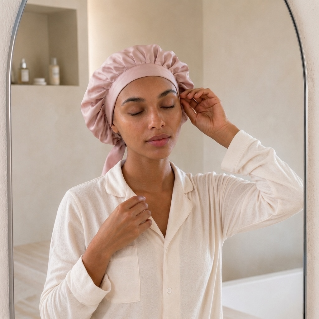 Bonnet de nuit pure soie double couche – Court