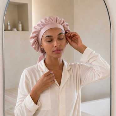 Bonnet de nuit pure soie double couche – Court