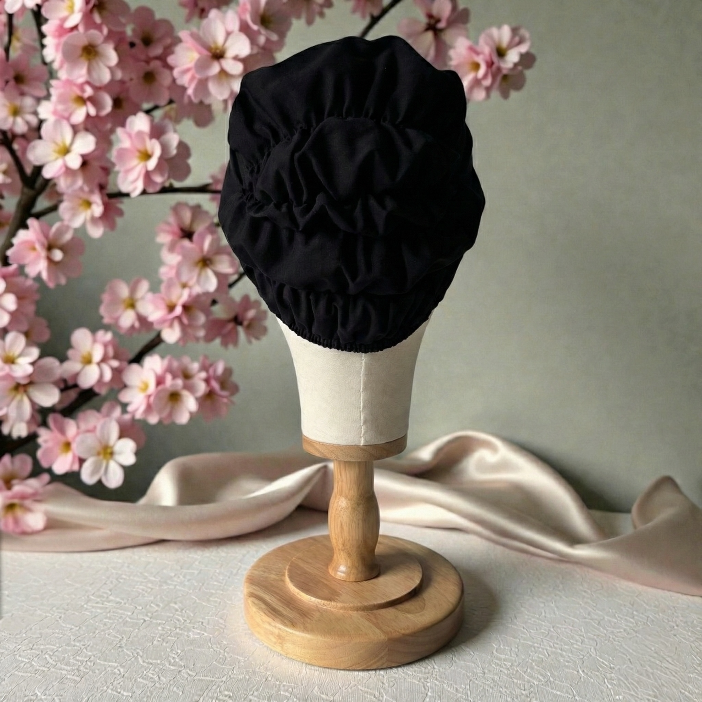 Bonnet sous voile extensible – Intérieur Soie