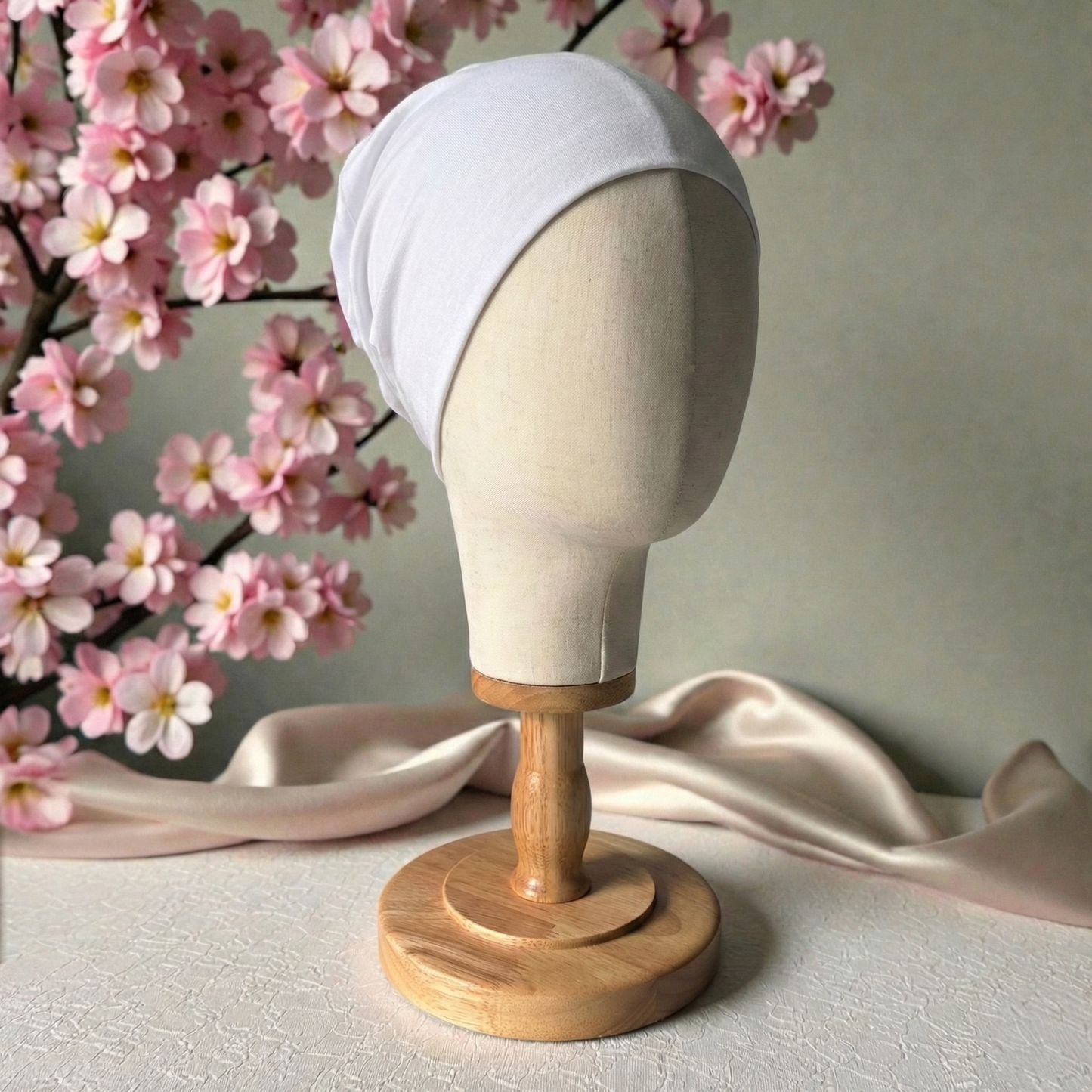 Bonnet sous voile extensible – Intérieur Soie