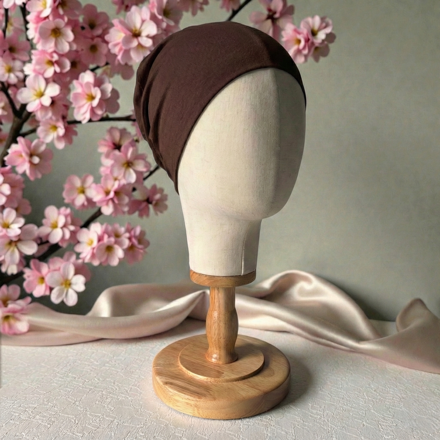 Bonnet sous voile extensible – Intérieur Soie