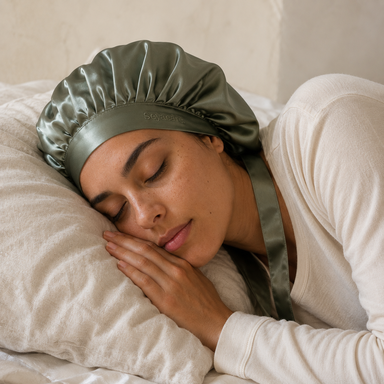 Bonnet de nuit pure soie double couche – Court