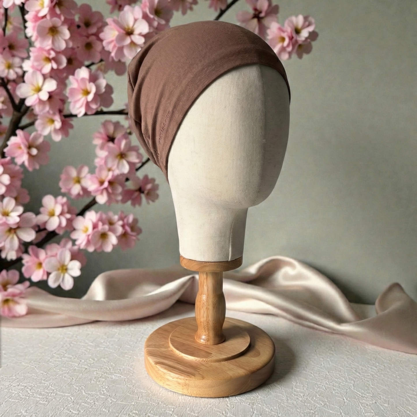 Bonnet sous voile extensible – Intérieur Soie