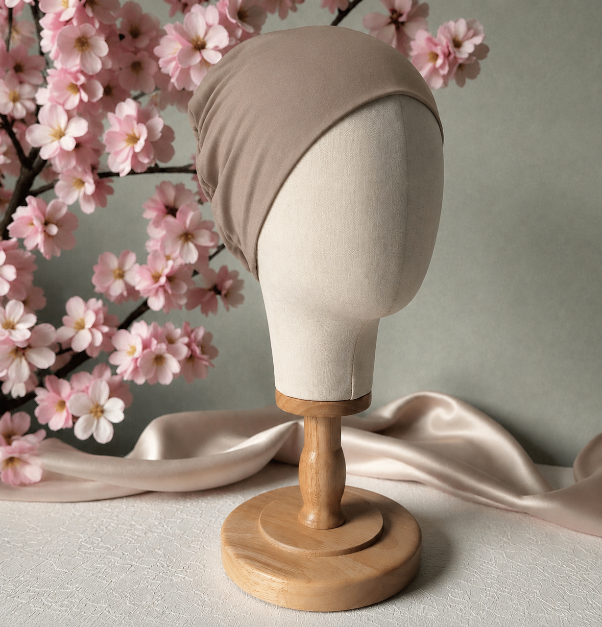 Bonnet sous voile extensible – Intérieur Soie