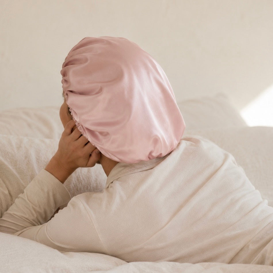 Bonnet de nuit pure soie bicolore