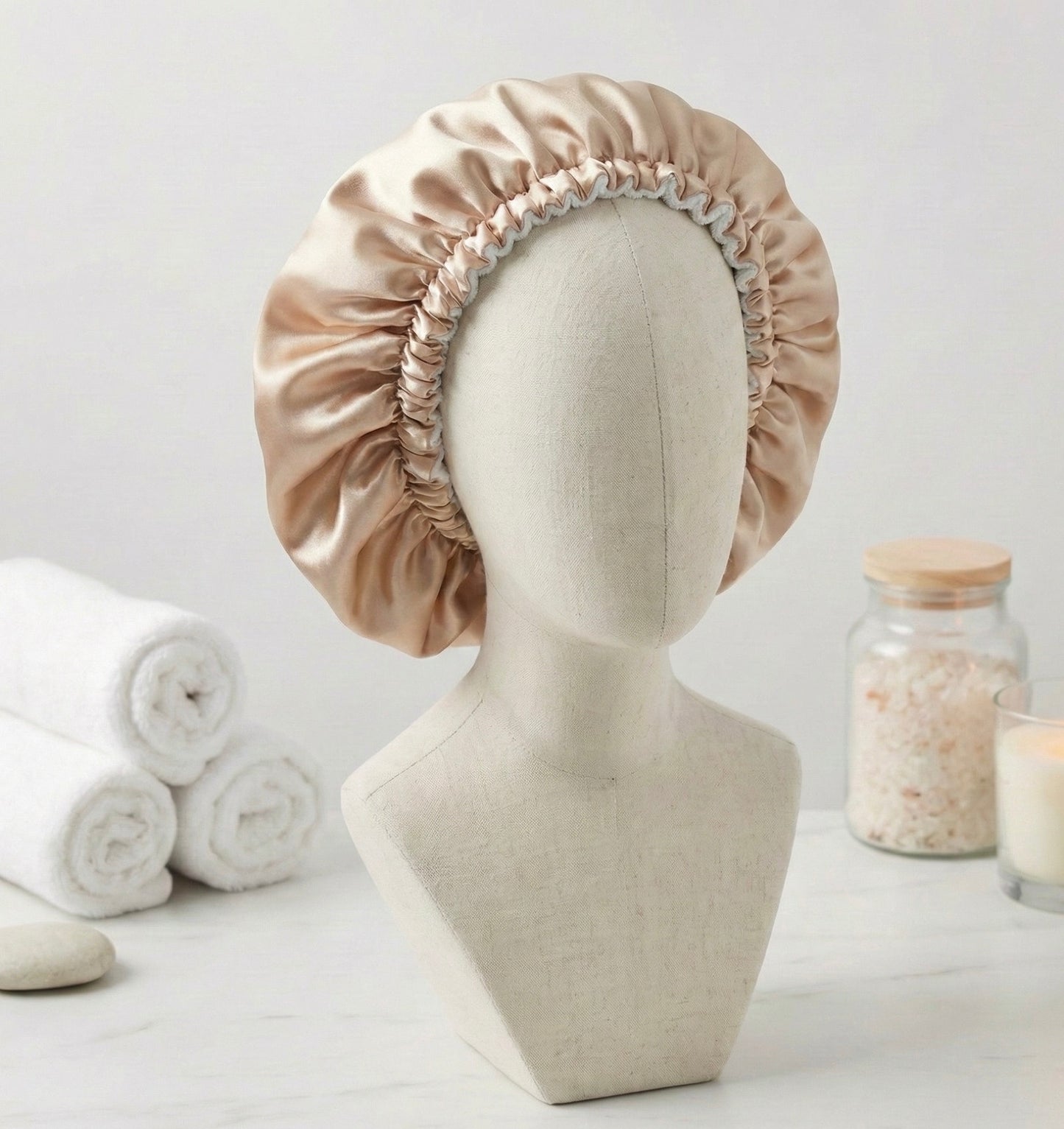 Bonnet réversible soie & microfibre