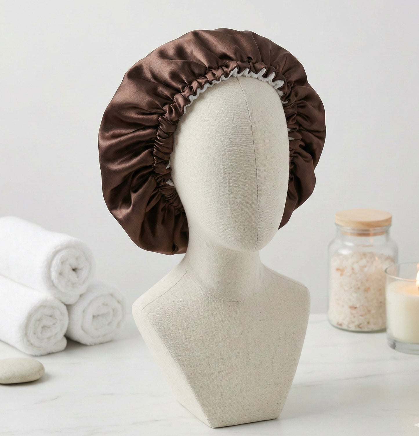 Bonnet réversible soie & microfibre