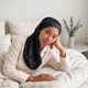 Bonnet de nuit pure soie double couche – Mi-Long