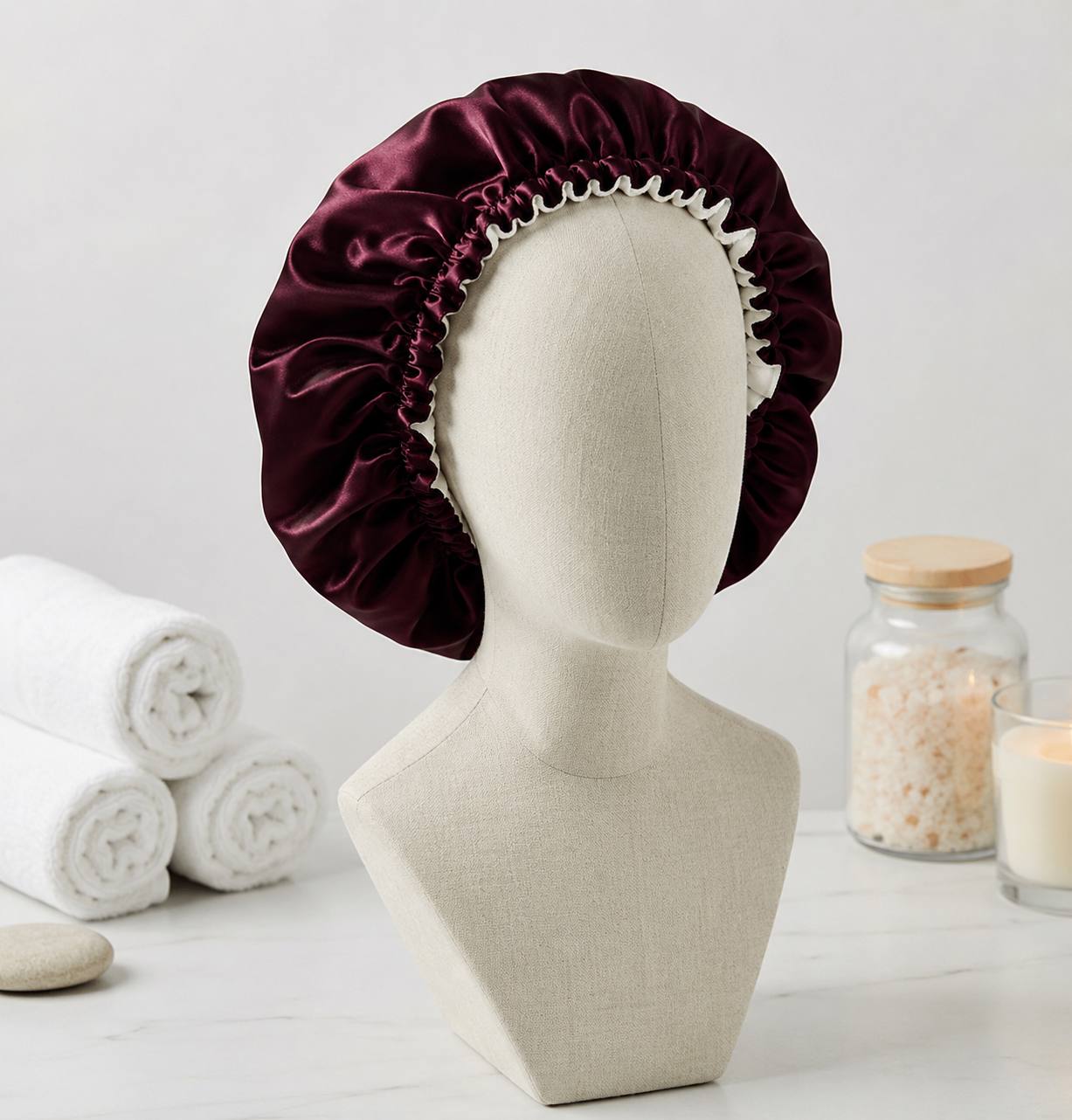 Bonnet réversible soie & microfibre