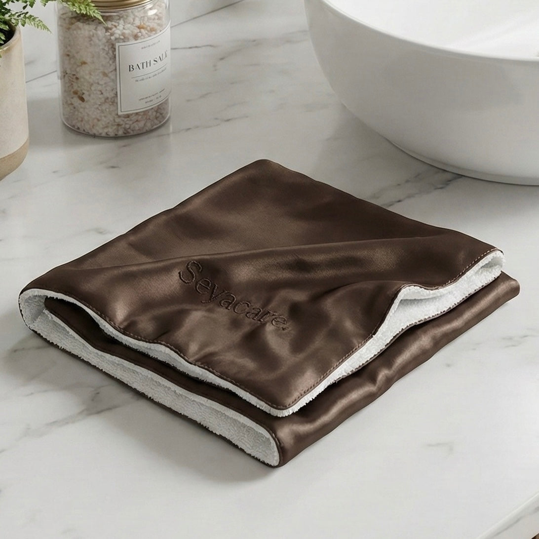 Serviette visage soie & microfibre